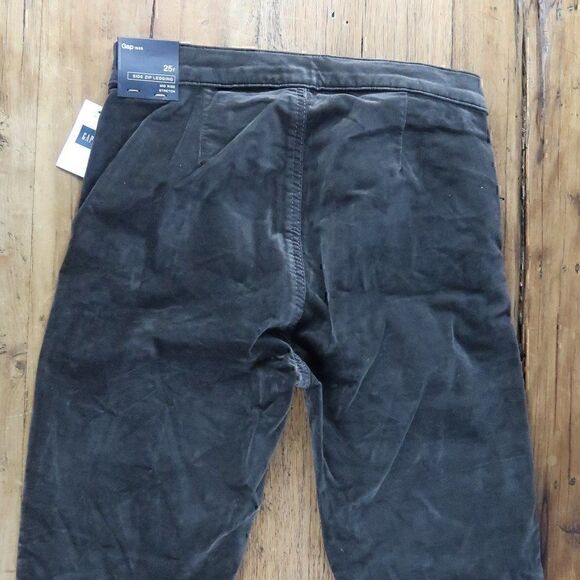 GAP 1969 BROWN VELVET SIDE ZIP LEGGING MID RISE STRETCH SIZE 25 REGULAR NWT - Picture 10 of 11